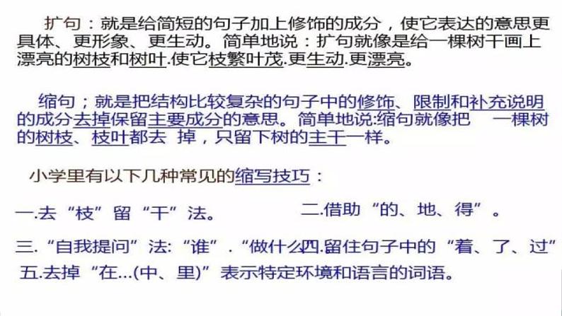部编版语文小升初小学语文扩句、缩句专题课件(18张PPT)01