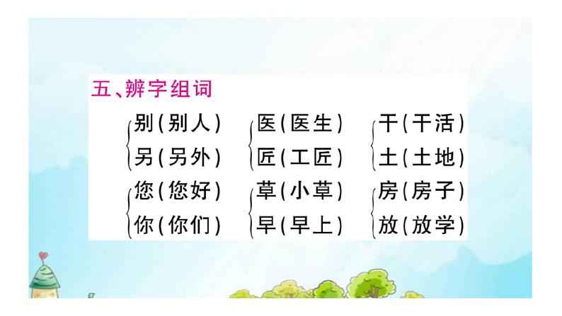 部编人教版一年级下册单元复习总结-第八单元 课件06