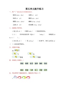 小学语文人教部编版一年级下册识字（二）综合与测试练习