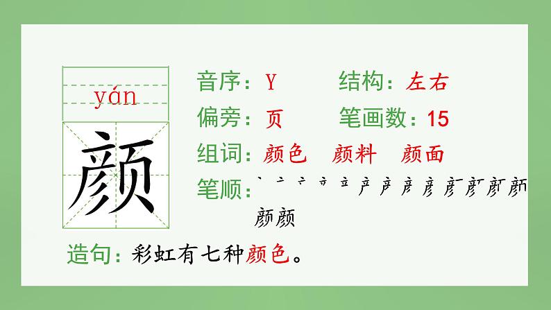 统编版小学语文三年级上册(生字课件)6《秋天的雨》第3页