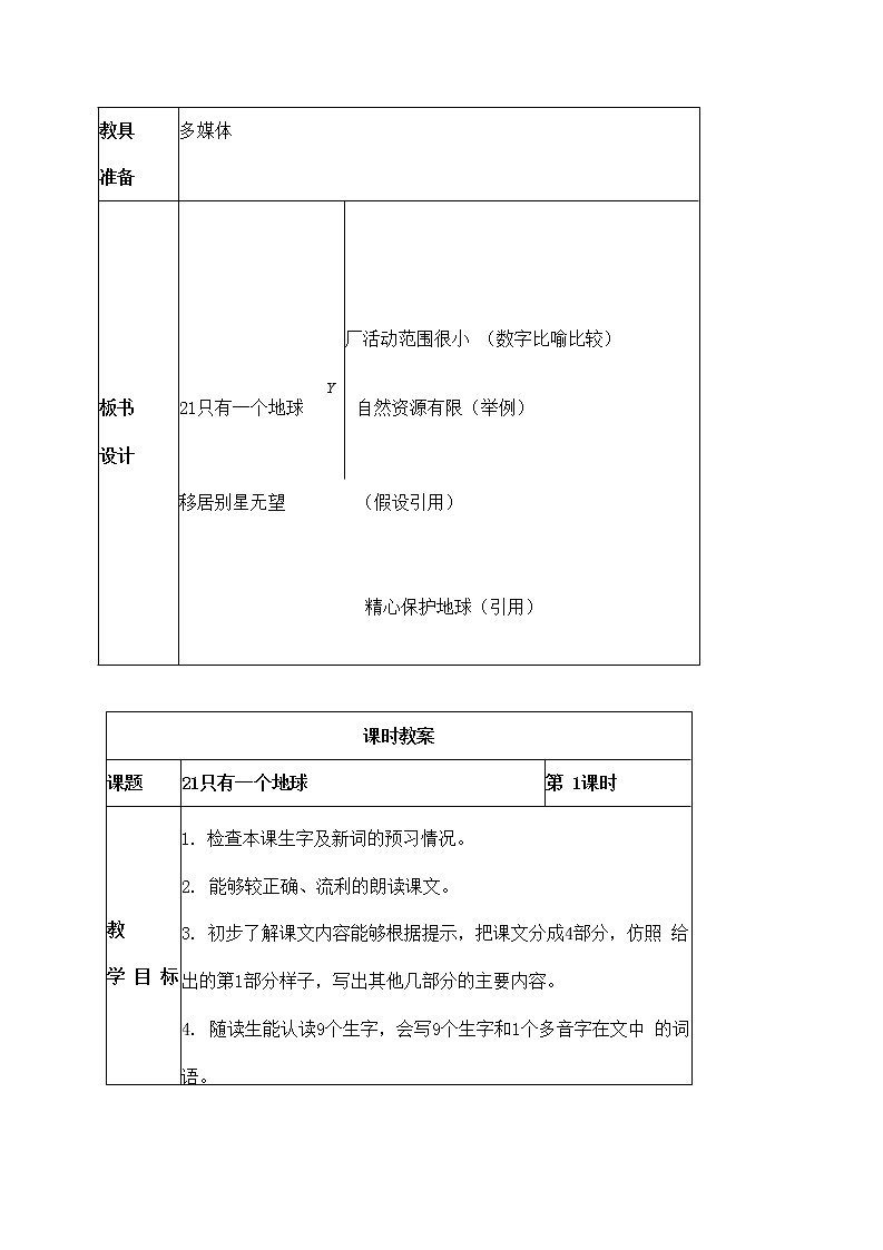 人教部编版六年级语文上册《只有一个地球》教案教学设计优秀公开课 (7)第2页