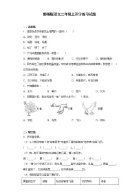 人教部编版二年级上册识字综合与测试达标测试