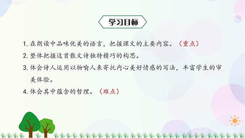 小学语文部编版六年级上册 第1单元 4.花之歌 课件+教案03
