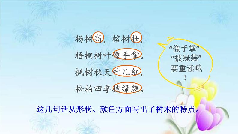 2021秋新人教版小学二年级语文上册识字2树之歌品读释疑课件第7页