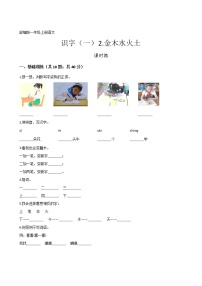 2021学年2 金木水火土达标测试