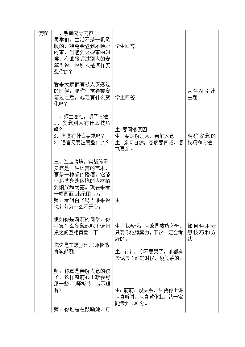 部编版语文四年级上册《口语交际：安慰》教案02