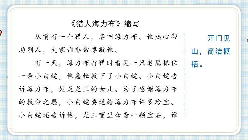部编版五年级语文上册 第三单元 习作:缩写故事 课件03