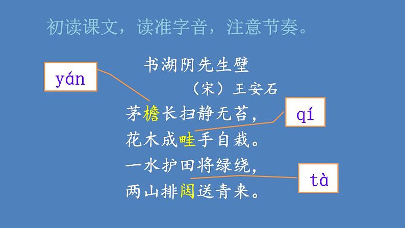 六年级上册语文课件 - 第17课 古诗三首 书湖阴先生壁|部编版 (共19张PPT)第5页