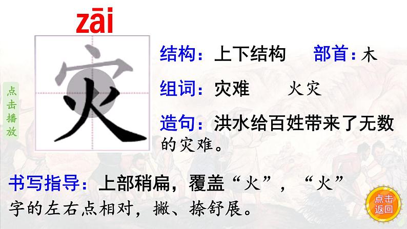 15.《大禹治水》 生字课件(笔顺动漫)04