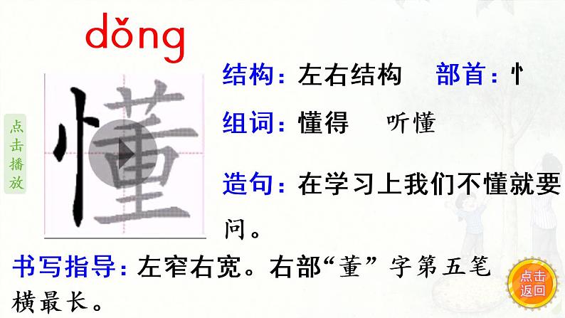 3.《桂花雨》 生字课件(笔顺动漫)03