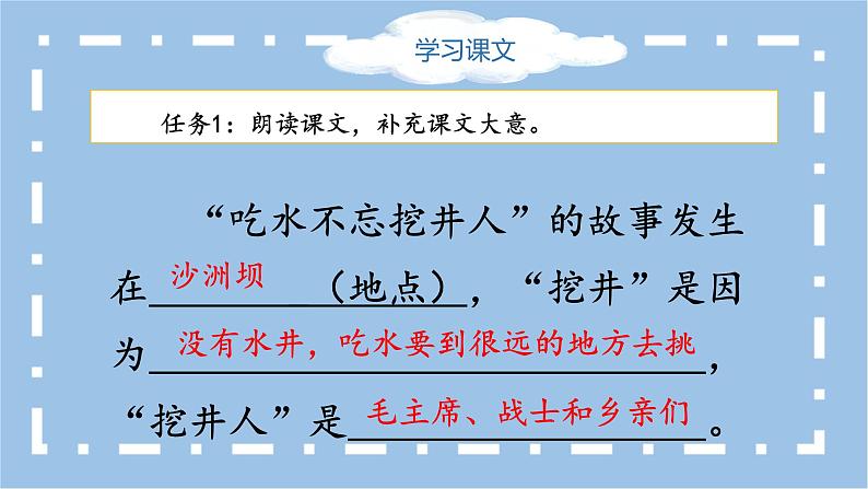 部编版语文一下《吃水不忘挖井人》第二课时课件PPT(送教案)06
