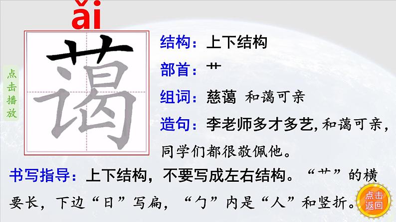 19.《只有一个地球》 生字课件(笔顺动漫)05