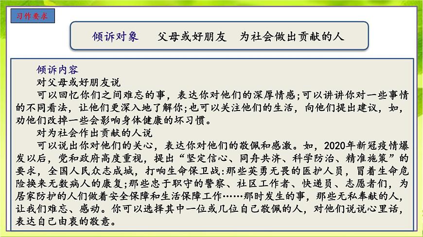 部編版語文五年級上冊《習作：我想對您說》課件第3頁