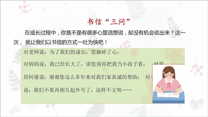 部編版小學(xué)語文五年級(jí)上冊(cè)第六單元習(xí)作《我想對(duì)您說》 課件第4頁