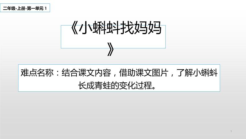 部编版语文二年级上册 1 小蝌蚪找妈妈 (3)(课件)01