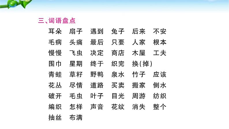 部编本人教版二年级语文下册第七单元复习课件PPT第3页