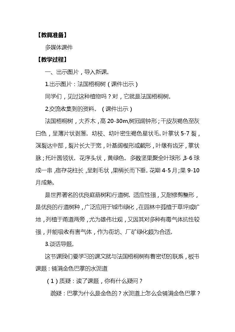 5.铺满金色巴掌的水泥道 (2个课时)课件+教案02