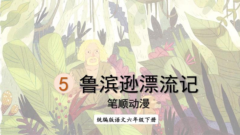 5.鲁滨逊漂流记(笔顺动漫)课件PPT第1页