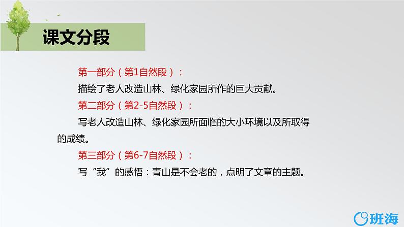 部编版语文六年级上册-20.青山不老 优质课件+优秀教案05