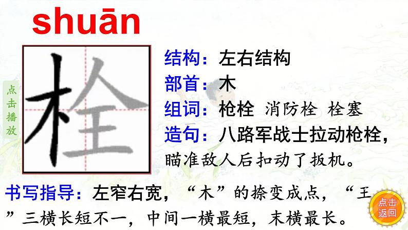 18.小英雄雨来 生字课件(笔顺动漫)第7页