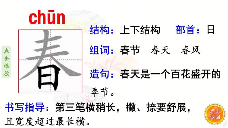 1.春夏秋冬 生字课件(笔顺动漫)第3页