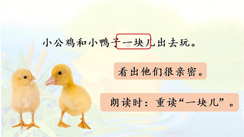 统编版一年级语文下册 第3单元 5.小公鸡和小鸭子 课件04