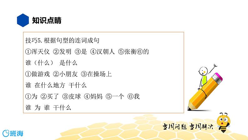 部编版语文三年级 【知识精讲】3.句子(7)连词成句课件PPT第7页