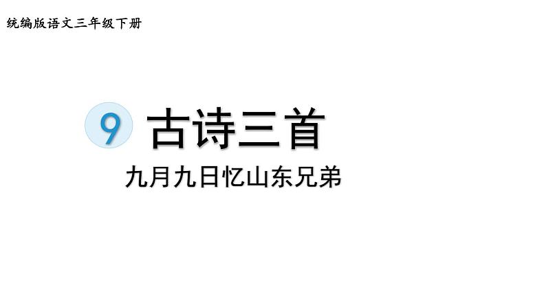 9.古诗三首九月九日忆山东兄弟第1页