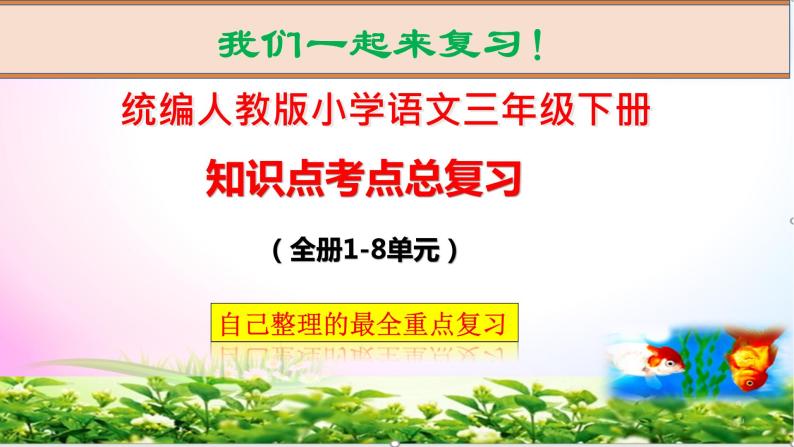 统编部编人教版三年级下册语文知识点考点期末总复习课件【全册重点整理】01