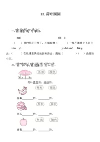 小学13 荷叶圆圆优秀测试题