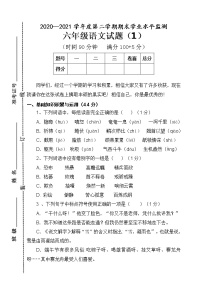 人教部编版语文六年级下册期末综合训练