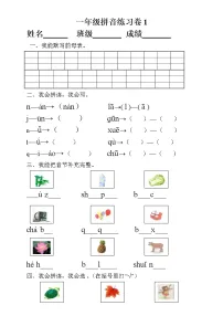 一年级拼音练习卷1