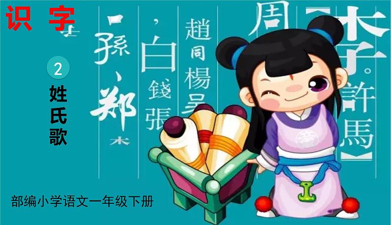 人教部编版一年级下册语文——识字(一)识字2 姓氏歌课件PPT第1页