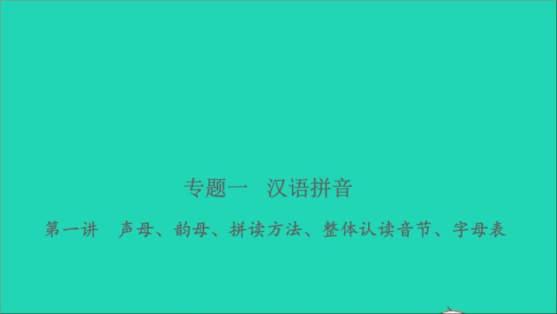 2021年语文专题一汉语拼音第一讲声母韵母拼读方法整体认读音节字母表习题课件01