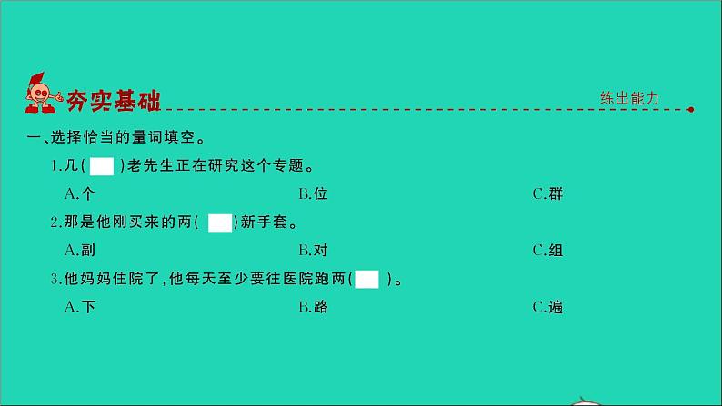 2021年语文专题三词语第三讲量词的运用词语的搭配叠词习题课件第2页