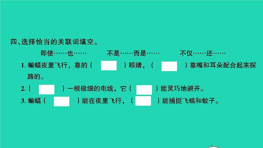2021秋四年級(jí)語(yǔ)文上冊(cè)第二單元6夜間飛行的秘密習(xí)題課件新人教版第5頁(yè)