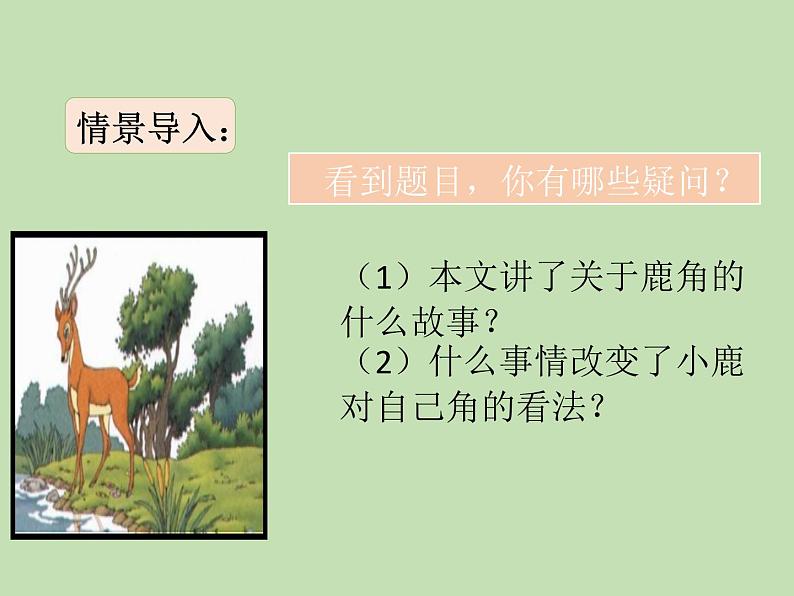 人教部编版(五四制)语文三年级下册7 鹿角和鹿腿课件PPT第2页