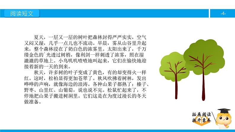 四年级【专项训练】课外阅读:东北大森林(下)课件PPT第4页