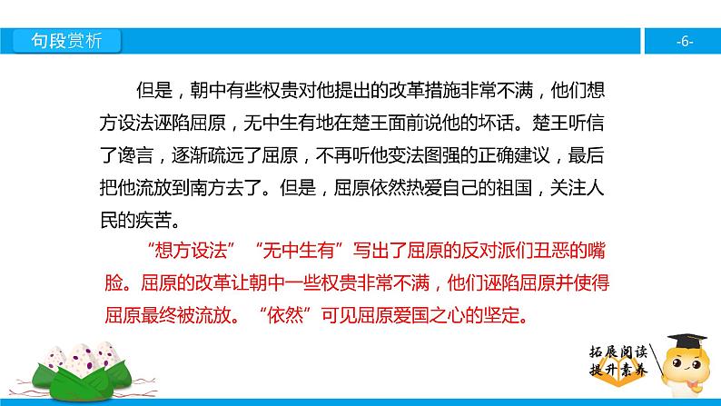 四年级【专项训练】课外阅读:端午节的由来(下)课件PPT第6页