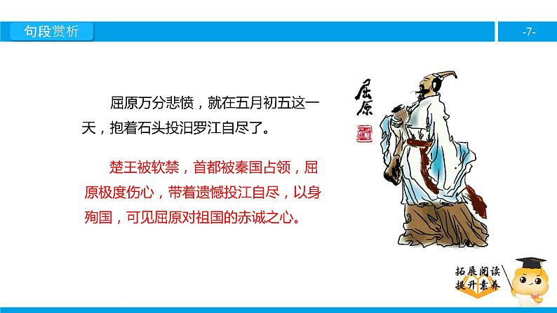 四年级【专项训练】课外阅读:端午节的由来(下)课件PPT第7页