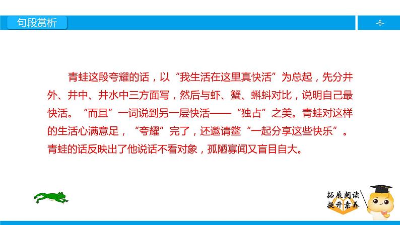 四年级【专项训练】课外阅读:井底之蛙(下)课件PPT06