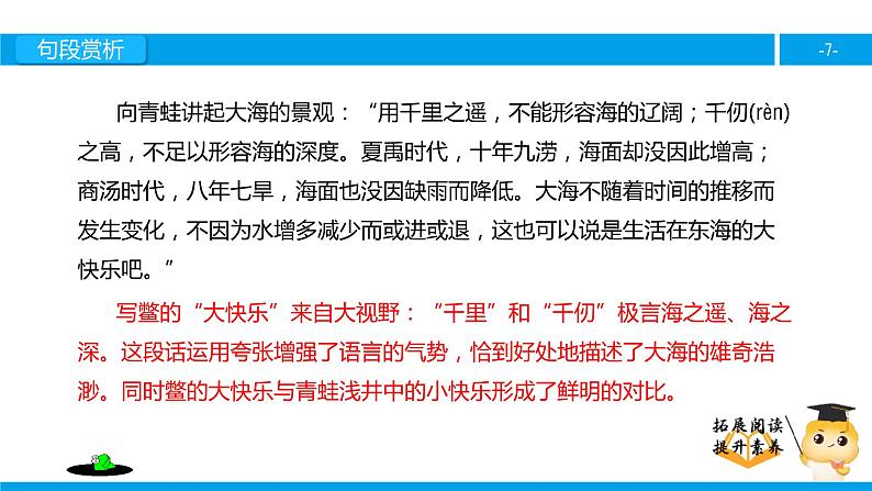 四年级【专项训练】课外阅读:井底之蛙(下)课件PPT07