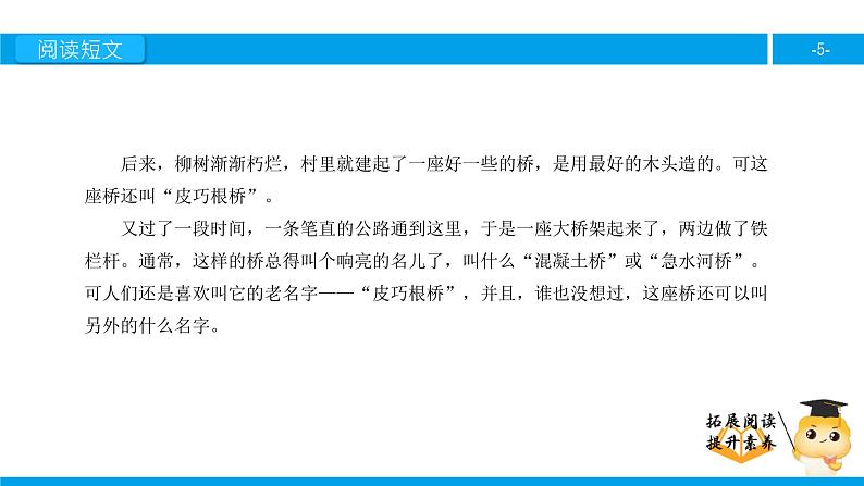 四年级【专项训练】课外阅读:皮巧根桥(下)课件PPT05
