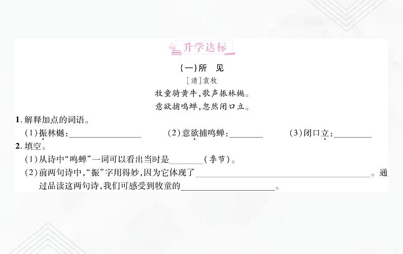 小升初语文复习 专题24 古诗文阅读 练习课件第2页