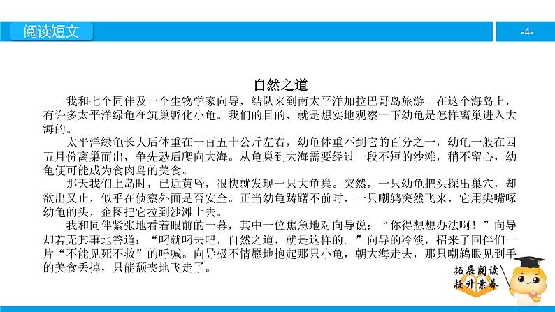 四年级【专项训练】课外阅读:自然之道(上)课件PPT第4页