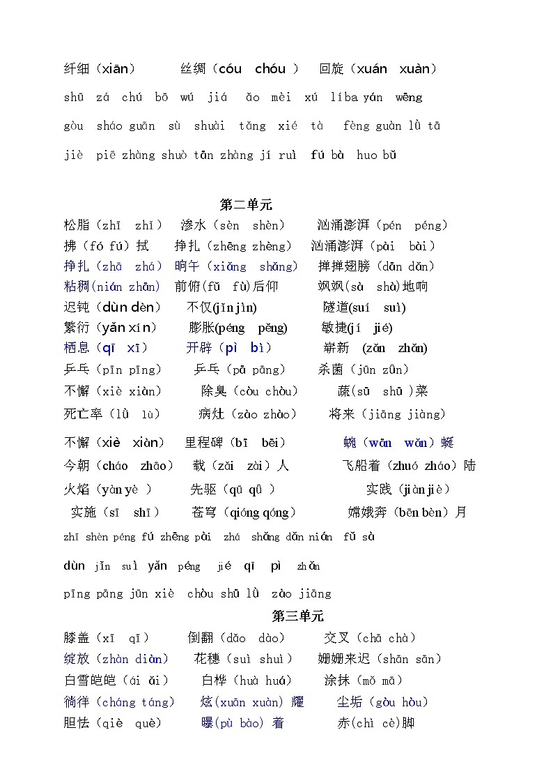 (必考)部编版四年级语文下册期末分类—易错音期末分类复习第2页