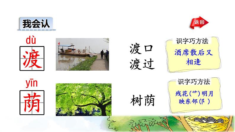 人教版二年级下册语文 第4单元 9 枫树上的喜鹊初读感知课件第7页