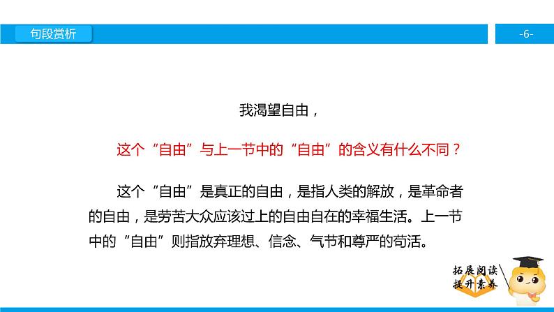 五年级【专项训练】课外阅读:囚歌 (下)课件PPT第6页