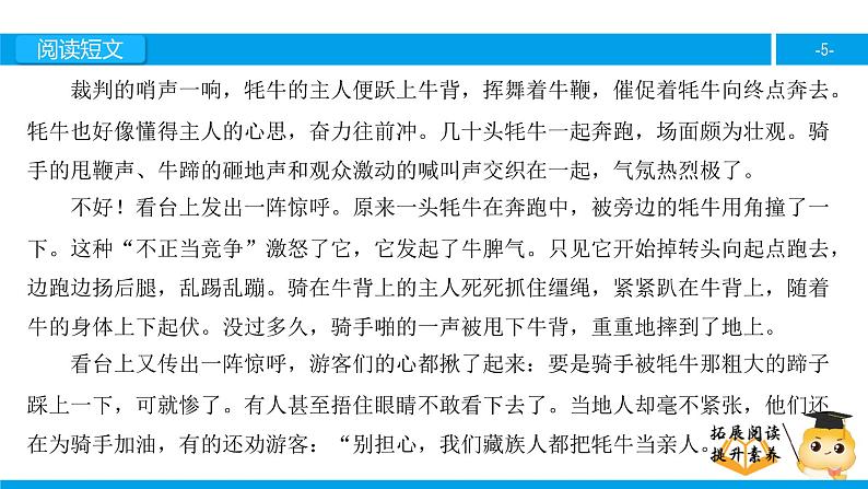 三年级【专项训练】课外阅读:雪顿节上看赛牛(上)课件PPT05