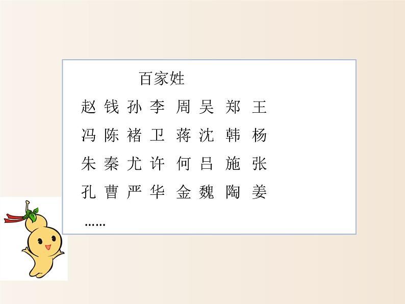 2021年小学语文人教部编版(五四制)一年级下册 识字(一) 识字2 姓氏歌 配套课件203